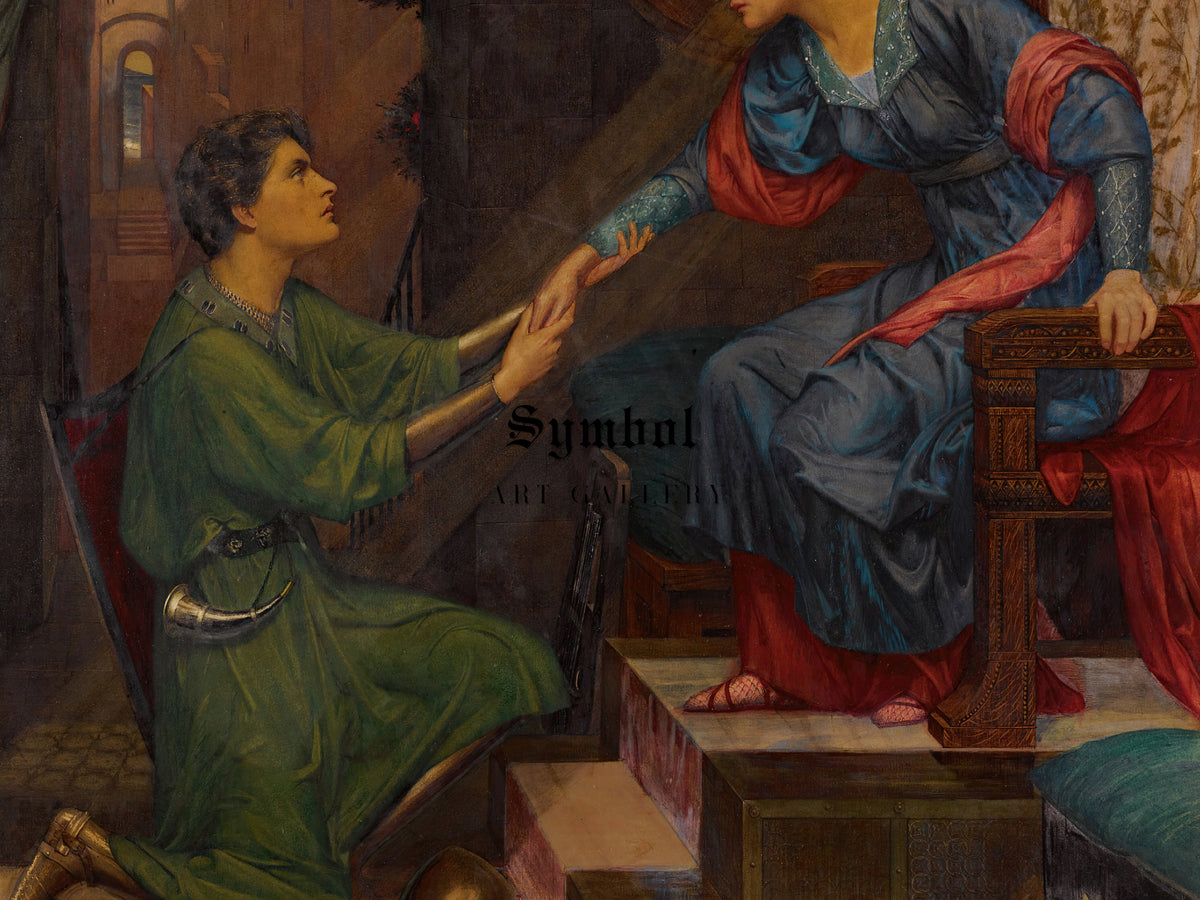 Tristram and Yseult by Sidney Harold Meteyard, Wall Art Print, Fine Art Reproduction, Museum Quality Decor, Poster