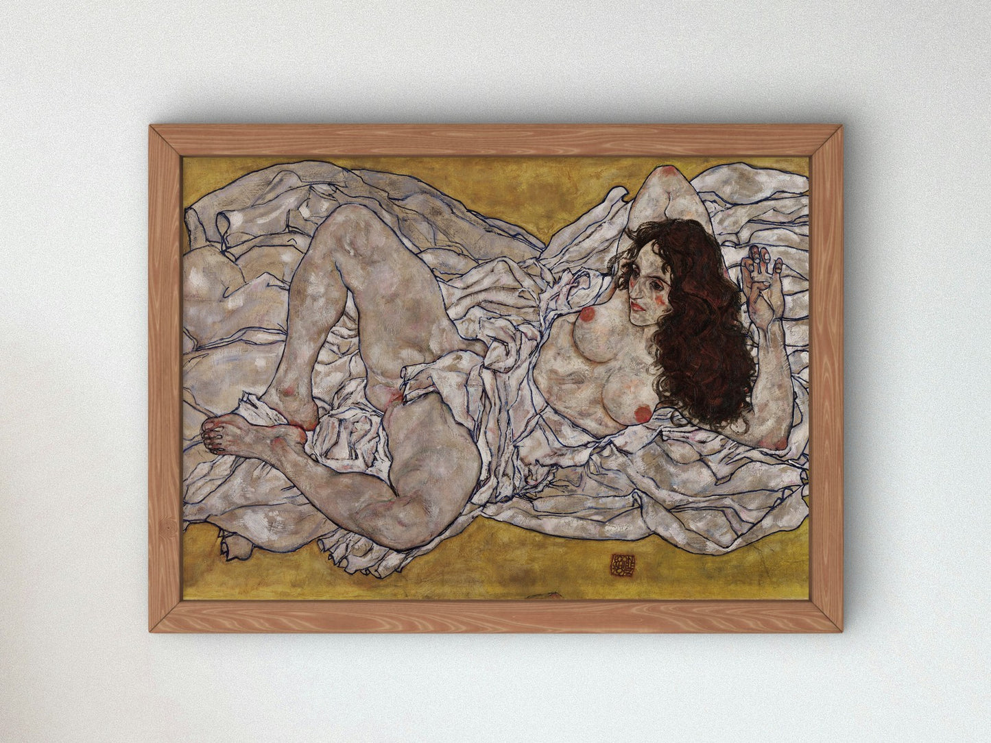 Reclining Woman by Egon Schiele 1917, Wall Art Print, Fine Art Reproduction, Museum Quality Decor, Poster