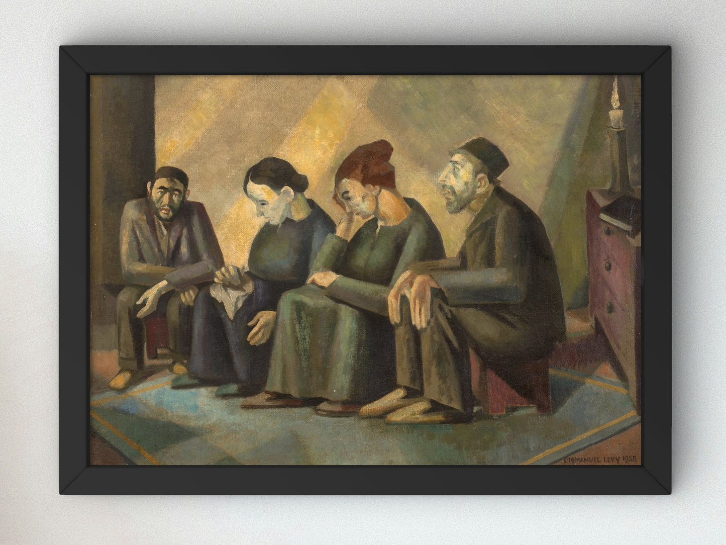The Mourners Sitting Shiva by Emmanuel Levy 1928, Wall Art Print, Fine Art Reproduction, Museum Quality Decor, Poster