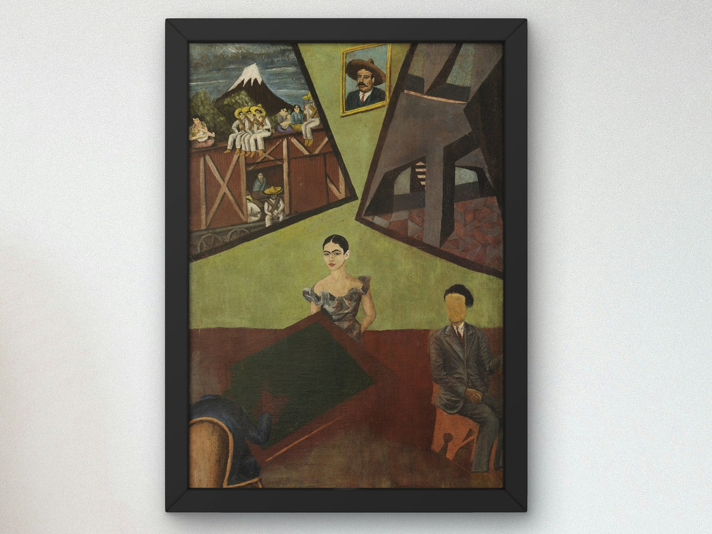 Pancho Villa and Adelita by Frida Kahlo 1927, Wall Art Print, Fine Art Reproduction, Museum Quality Decor, Poster