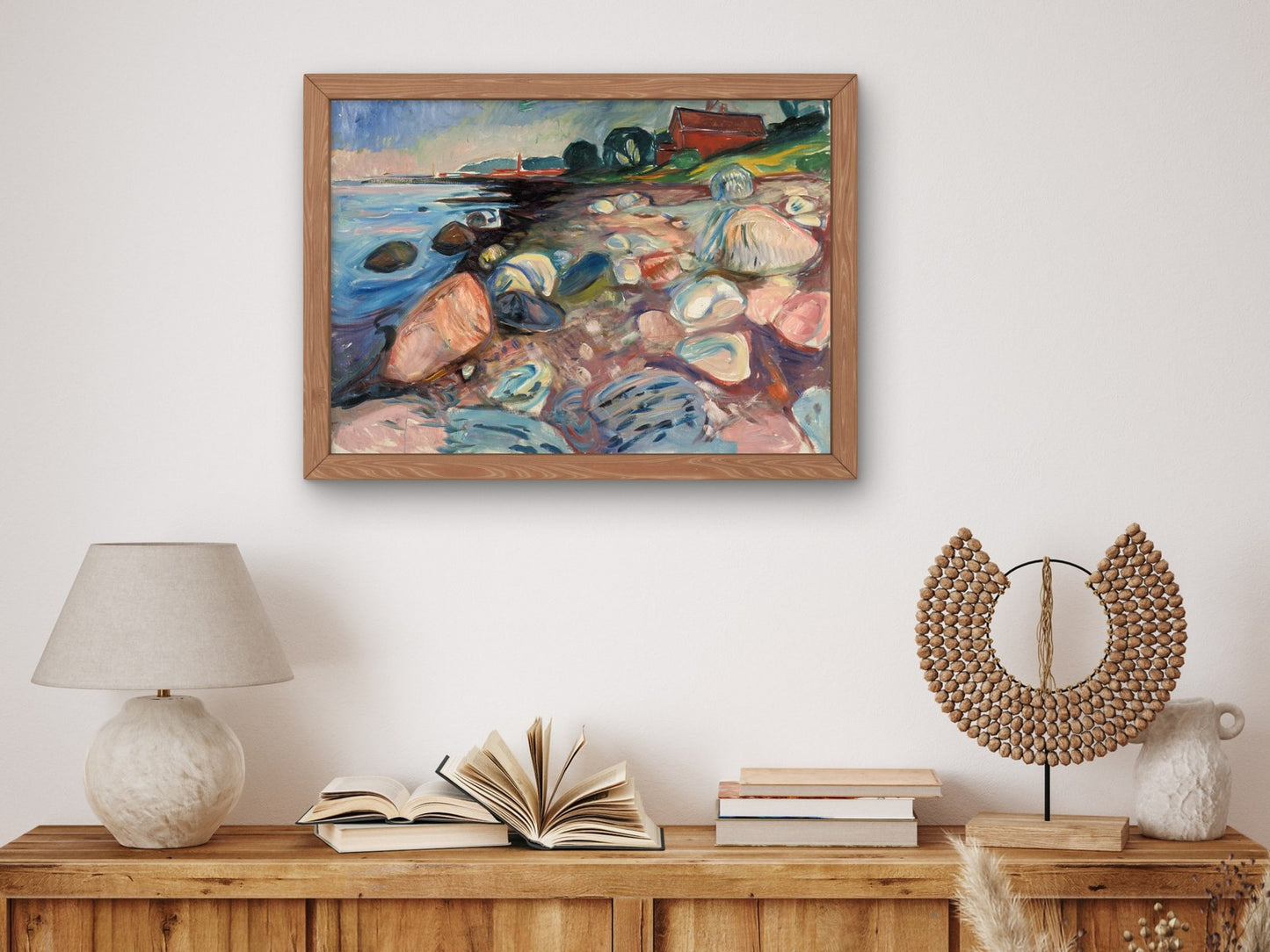Shore with Red House by Edvard Munch 1904, Wall Art Print, Fine Art Reproduction, Museum Quality Decor, Poster