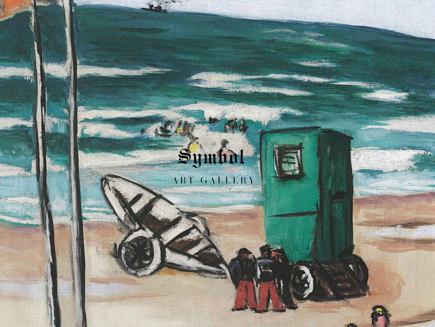 Bathers with Green Cabin and Sailors with Red Trousers by Max Beckmann 1934, Wall Art Print, Fine Art Reproduction, Museum Quality Decor
