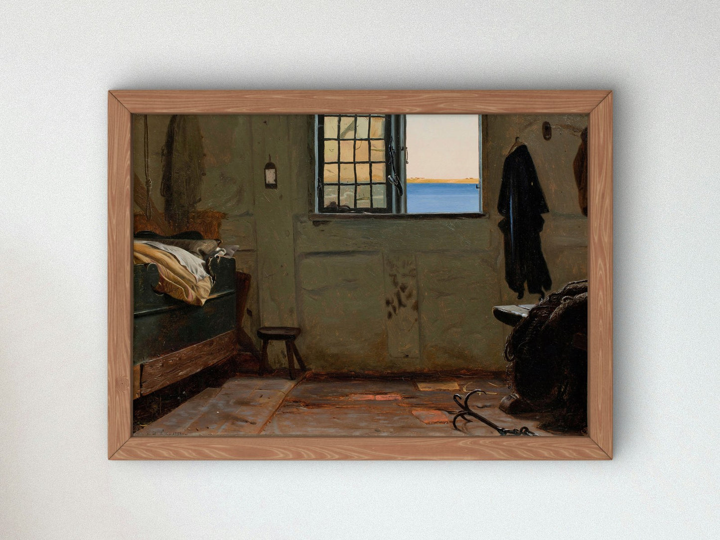 A Fisherman's Bedroom by Christen Dalsgaard 1853, Wall Art Print, Fine Art Reproduction, Museum Quality Decor, Poster