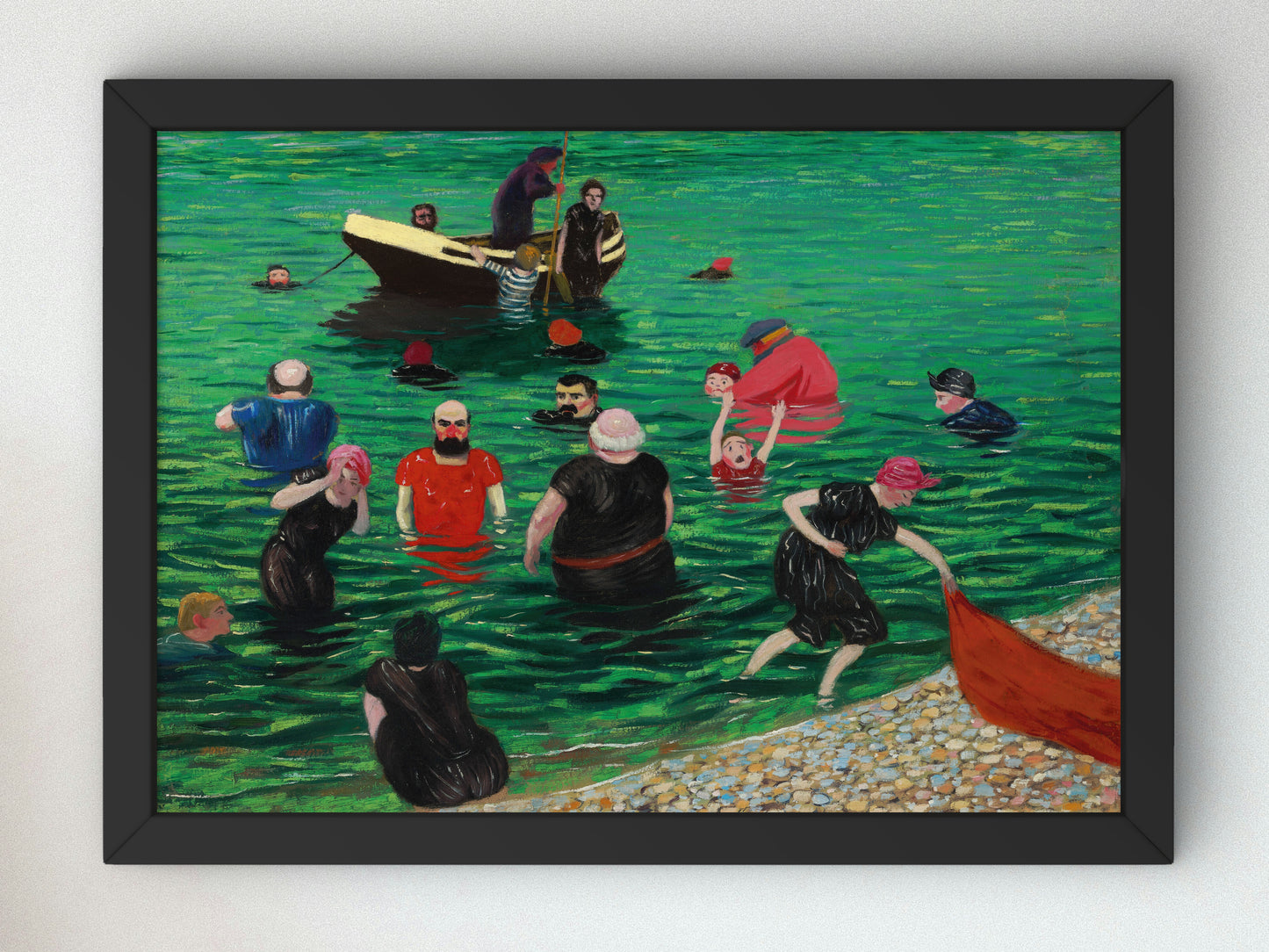 Swimming at Étretat by Félix Vallotton 1899, Wall Art Print, Fine Art Reproduction, Museum Quality Decor, Poster