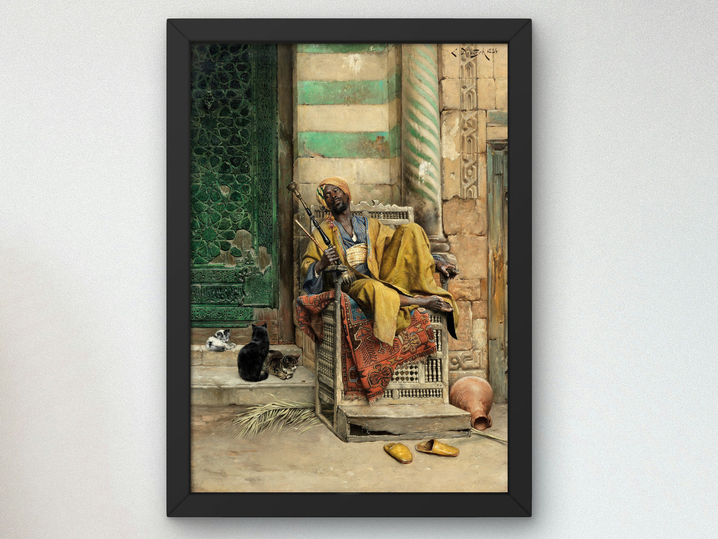 The Goza Smoker by Ludwig Deutsch 1884, Wall Art Print, Fine Art Reproduction, Museum Quality Decor, Poster