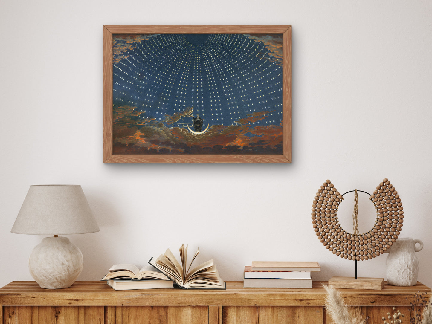 Magic Flute Hall of Stars by Karl Friedrich Schinkel 1847, Wall Art Print, Fine Art Reproduction, Museum Quality Decor, Poster