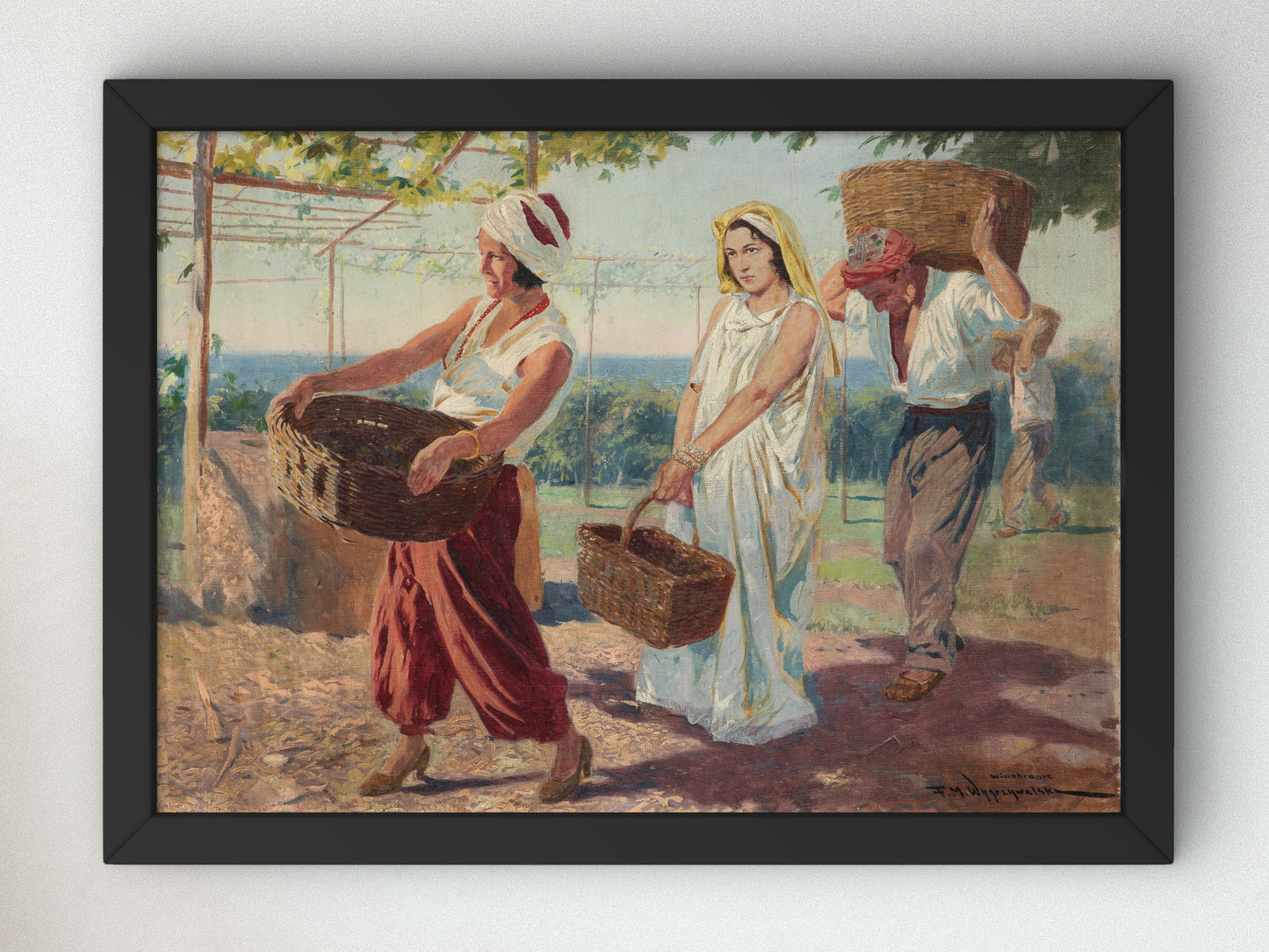 Grape Harvest by Feliks Michał Wygrzywalski, Wall Art Print, Fine Art Reproduction, Museum Quality Decor, Poster