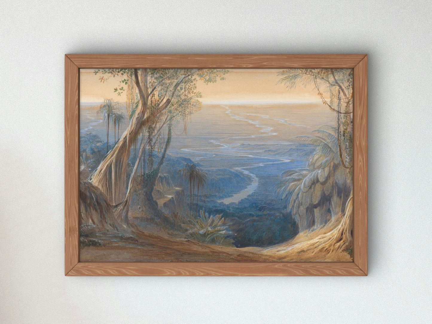 Plains of Bengal from above Siligoree by Edward Lear 1874, Wall Art Print, Fine Art Reproduction, Museum Quality Decor, Poster