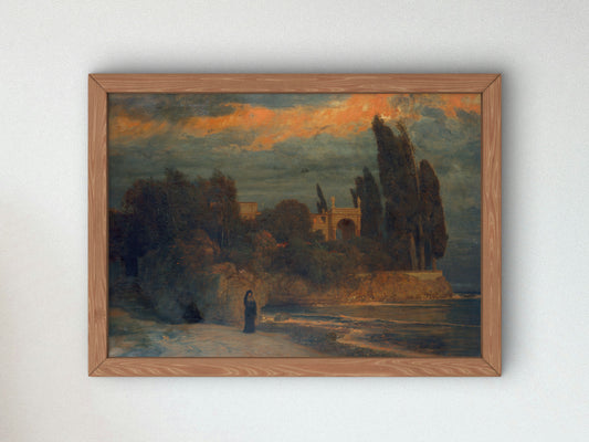 Villa by the Sea by Arnold Böcklin 1871, Wall Art Print, Fine Art Reproduction, Museum Quality Decor, Poster
