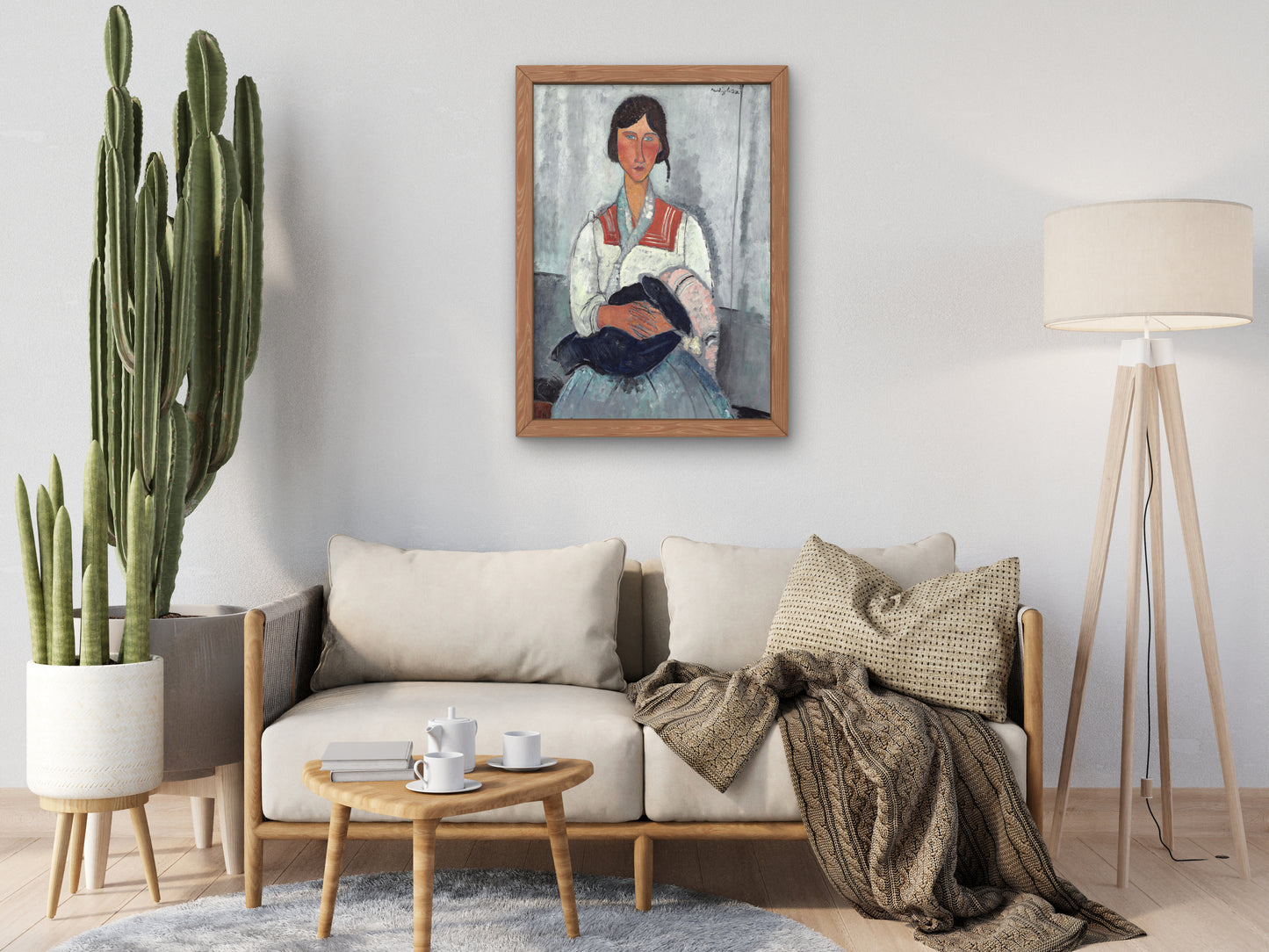 Gypsy Woman with Baby by Amedeo Modigliani 1919, Wall Art Print, Fine Art Reproduction, Museum Quality Decor, Poster