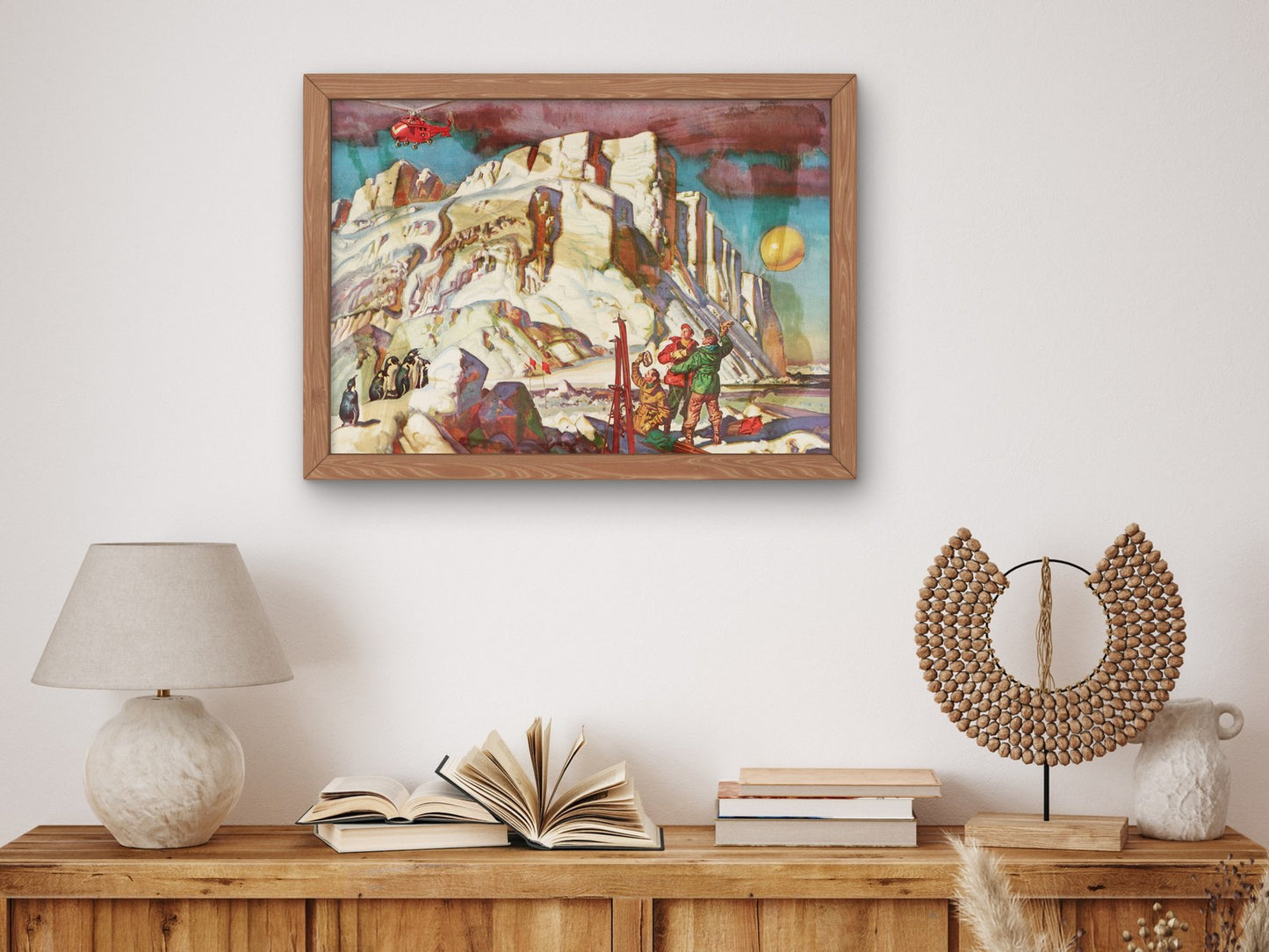 Antarctic Advance Parties by Dean Cornwell 1945, Wall Art Print, Fine Art Reproduction, Museum Quality Decor, Poster
