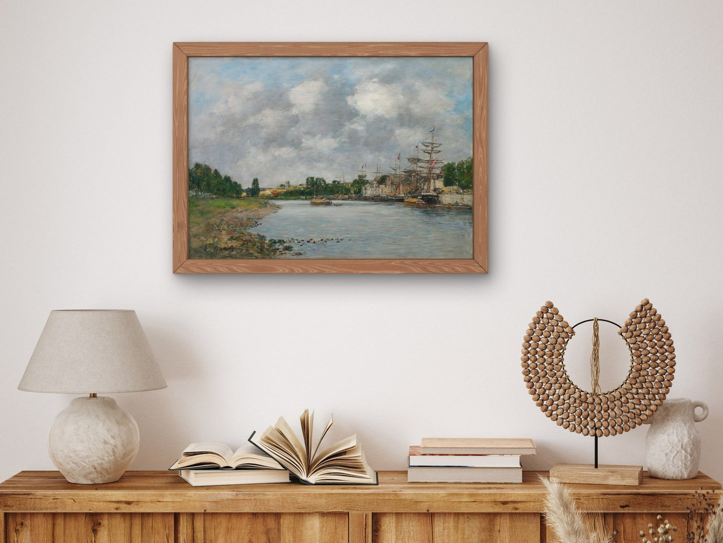 View of the Port of Saint Valéry sur Somme by Eugène Boudin 1891, Wall Art Print, Fine Art Reproduction, Museum Quality Decor, Poster