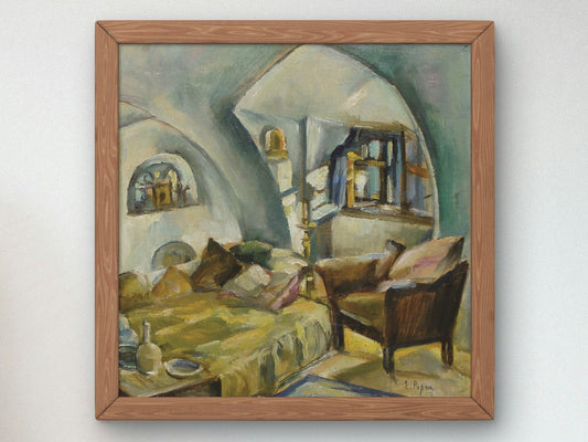 Interior by Elena Popea 1920, Wall Art Print, Fine Art Reproduction, Museum Quality Decor, Poster