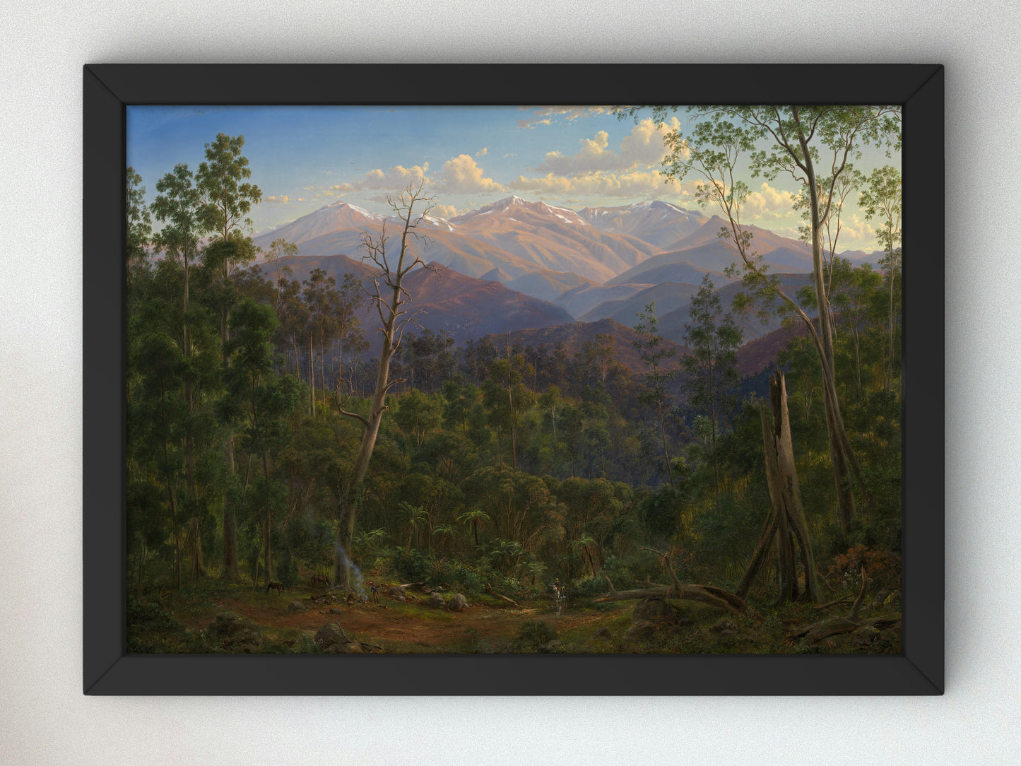 Mount Kosciusko seen from the Victorian border by Eugene von Guérard 1866, Wall Art Print, Fine Art Reproduction, Museum Quality Decor