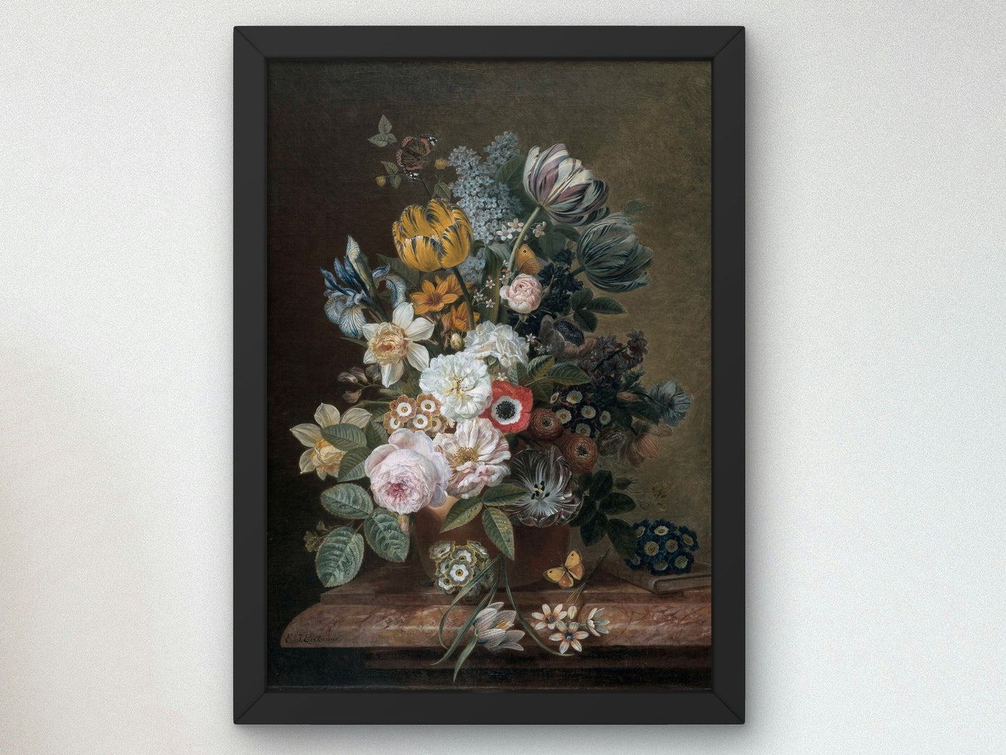 Still Life with Flowers by Eelke Jelles Eelkema 1815, Wall Art Print, Fine Art Reproduction, Museum Quality Decor, Poster