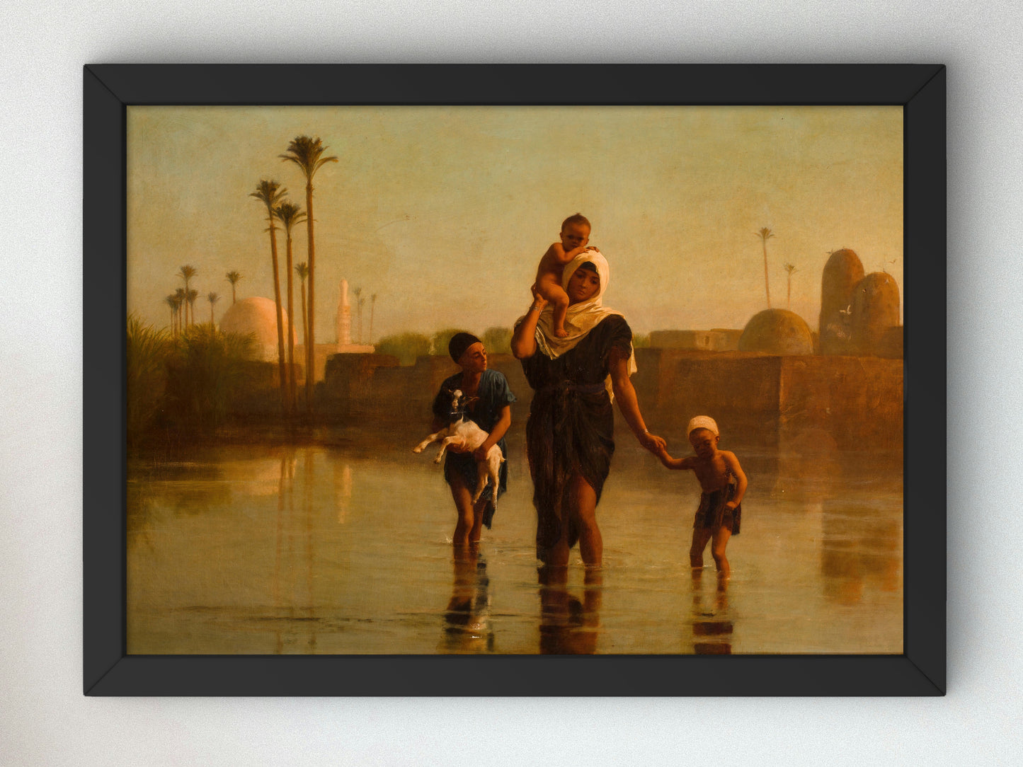 The Way from the Village, Time of Inundation by Frederick Goodall, Wall Art Print, Fine Art Reproduction, Museum Quality Decor, Poster