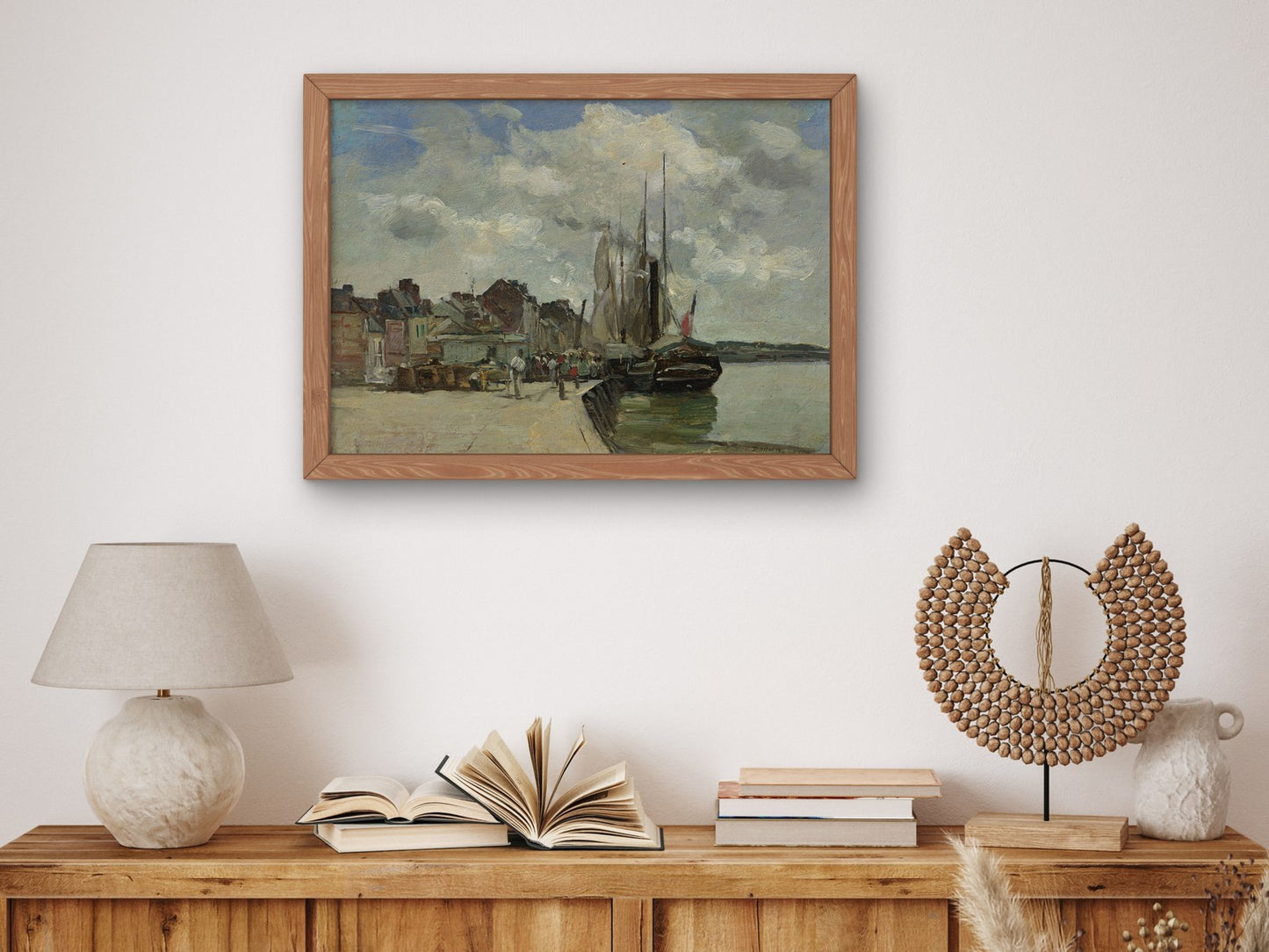 Honfleur The Port by Eugène Boudin 1860, Wall Art Print, Fine Art Reproduction, Museum Quality Decor, Poster