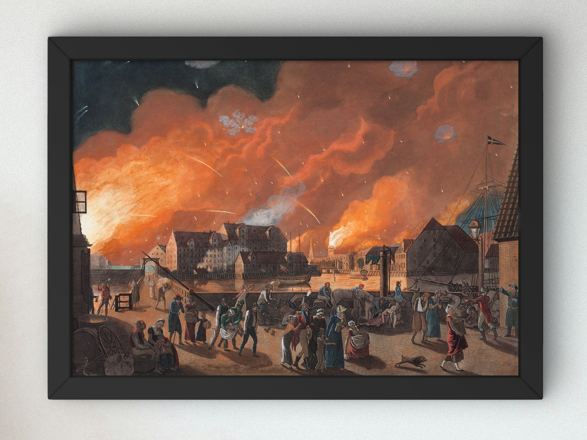 Copenhagen, the Night between 4 and 5 September Seen from Christianshavn by Christoffer Wilhelm Eckersberg 1806, Wall Art Print