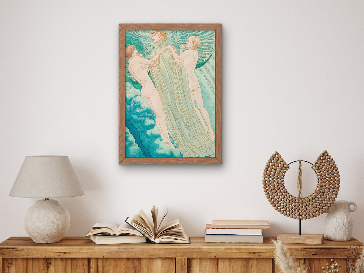 Hesperus by Carlos Schwabe 1904, Wall Art Print, Fine Art Reproduction, Museum Quality Decor, Poster