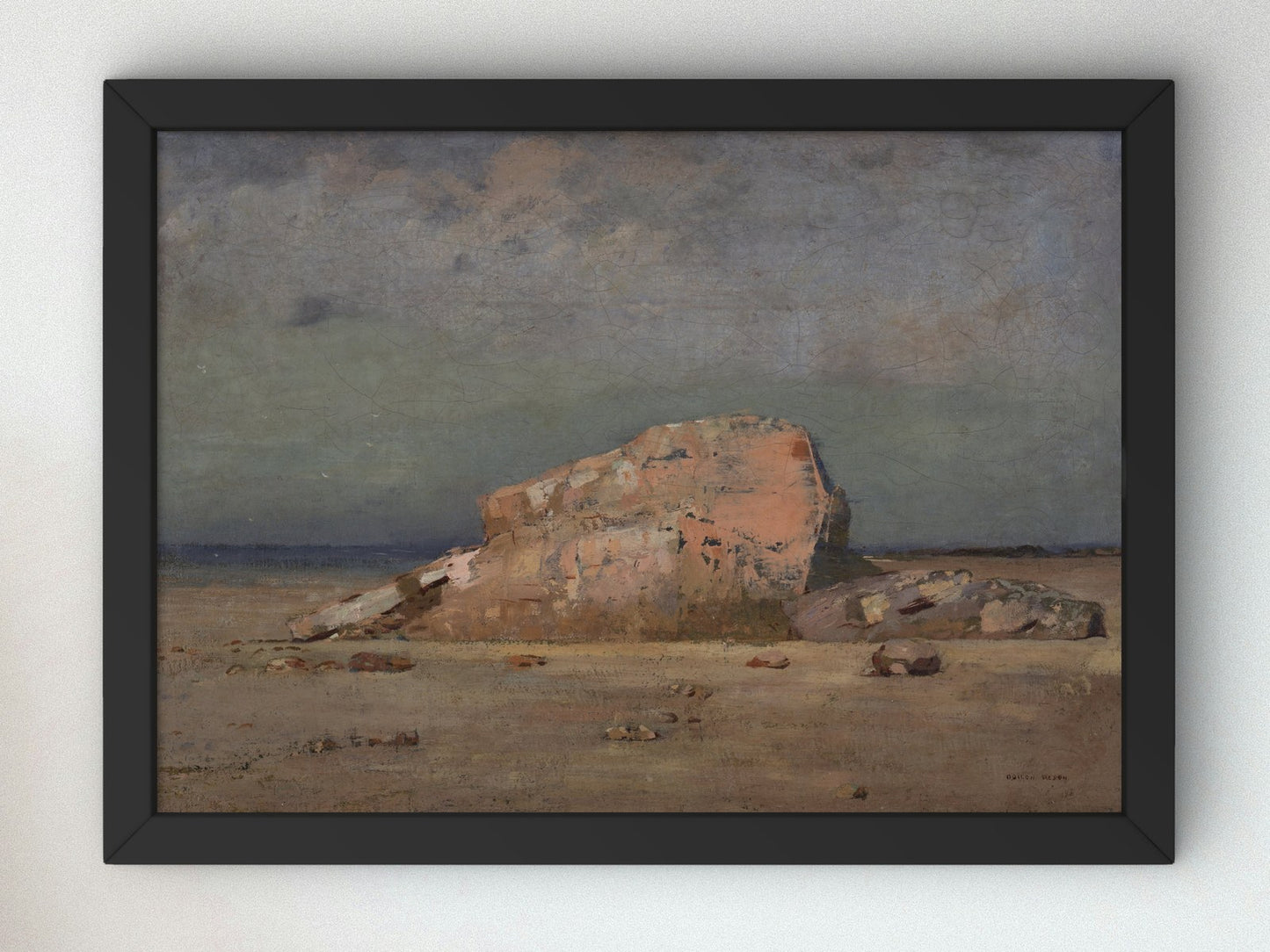 The Pink Rock by Odilon Redon 1880, Wall Art Print, Fine Art Reproduction, Museum Quality Decor, Poster