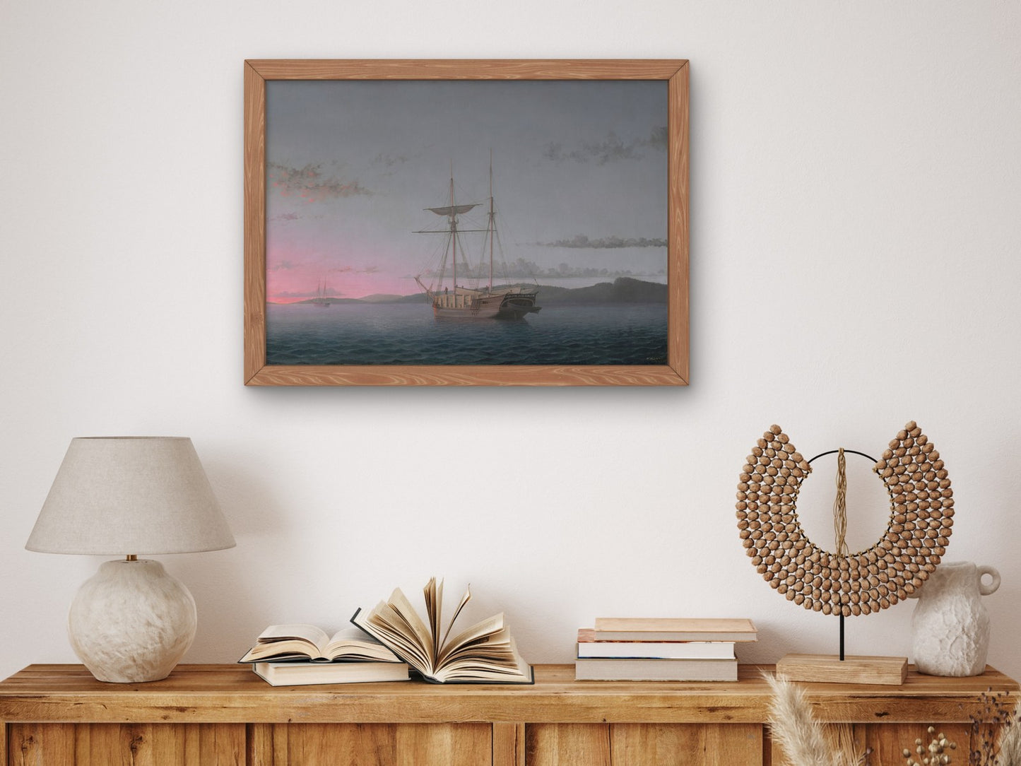 Lumber Schooners at Evening on Penobscot Bay by Fitz Henry Lane 1863, Wall Art Print, Fine Art Reproduction, Museum Quality Decor, Poster