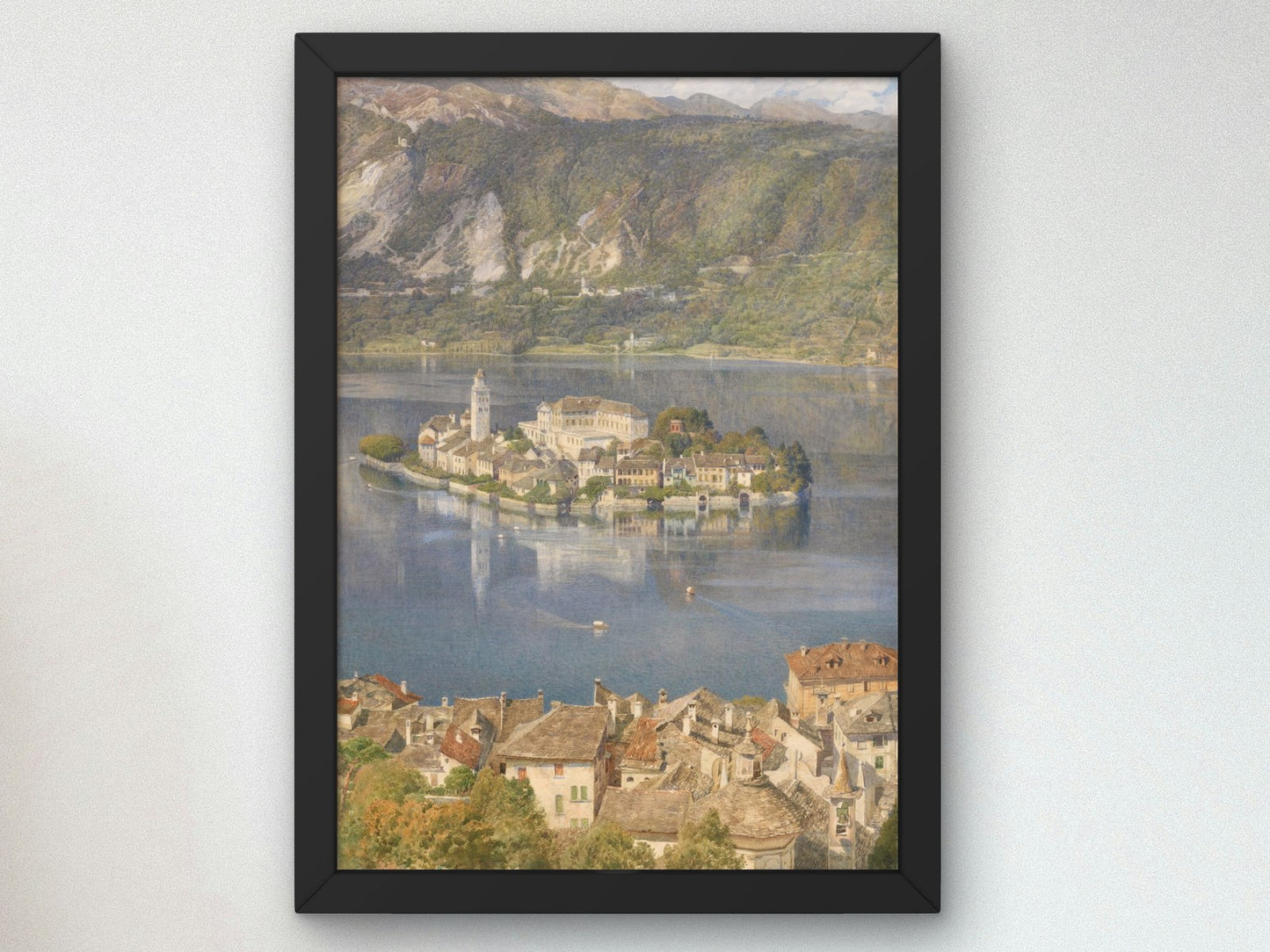 Isola San Giulio Lago d'Orta by Edward John Poynter 1898, Wall Art Print, Fine Art Reproduction, Museum Quality Decor, Poster