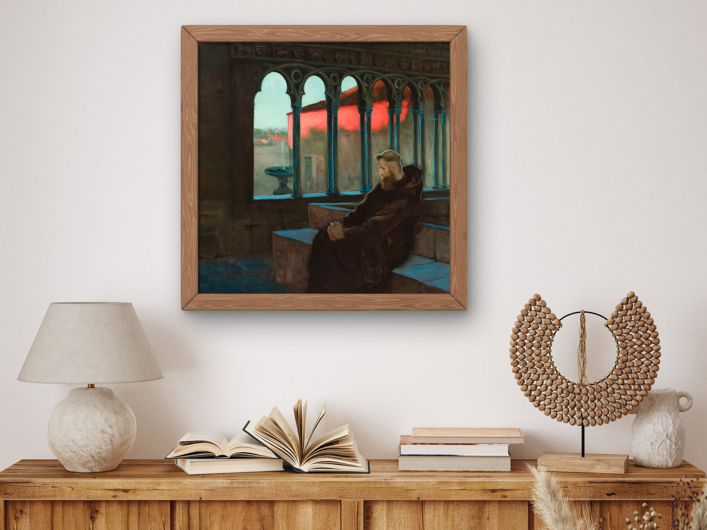 In Monastic Silence by Kazimierz Stabrowski 1927, Wall Art Print, Fine Art Reproduction, Museum Quality Decor, Poster