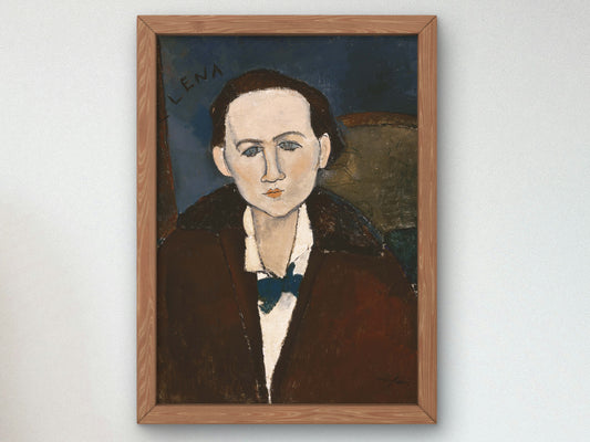 Elena Povolozky by Amedeo Modigliani 1918, Wall Art Print, Fine Art Reproduction, Museum Quality Decor, Poster