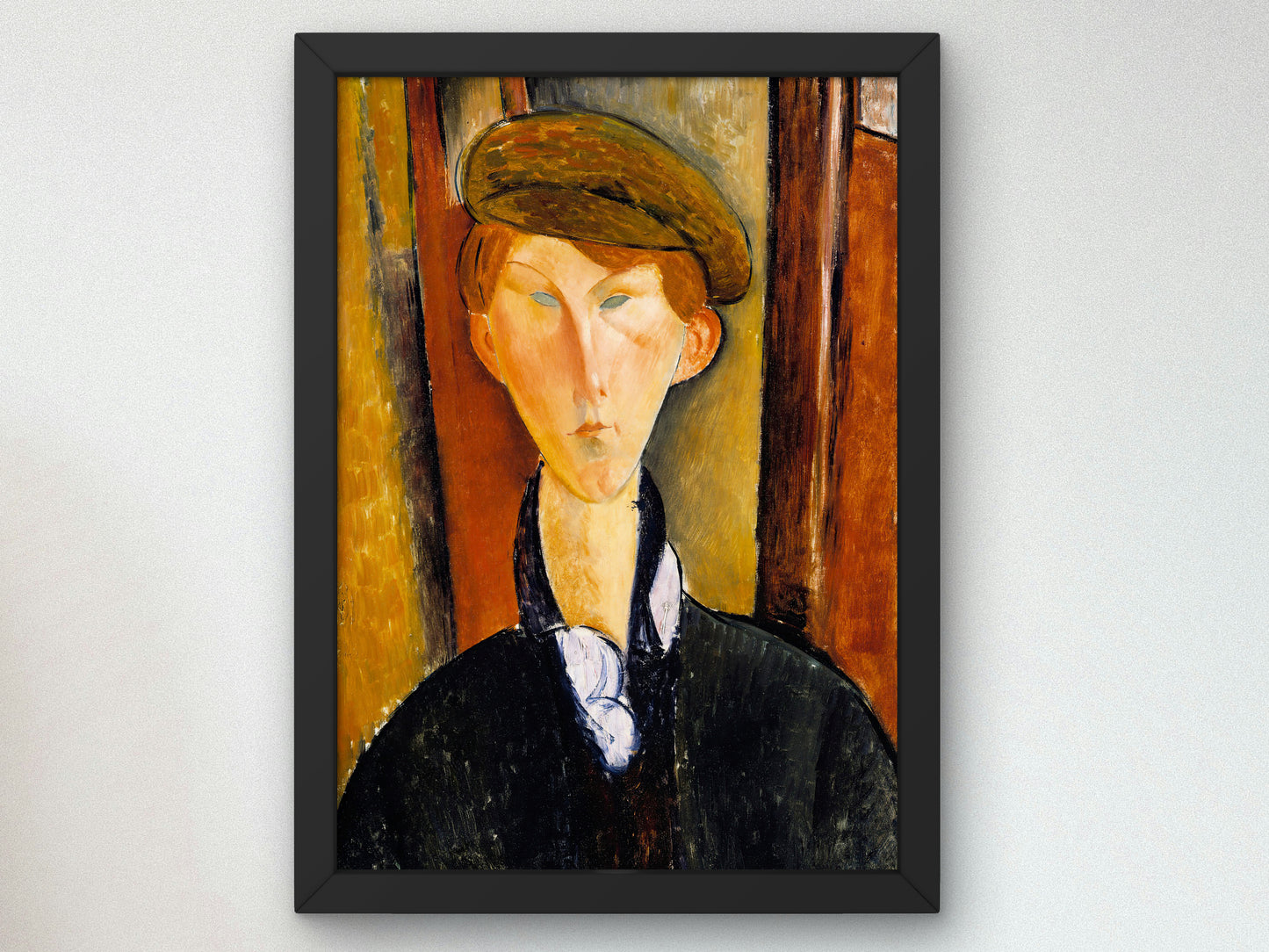 Young Man with a Cap by Amedeo Modigliani, Wall Art Print, Fine Art Reproduction, Museum Quality Decor, Poster