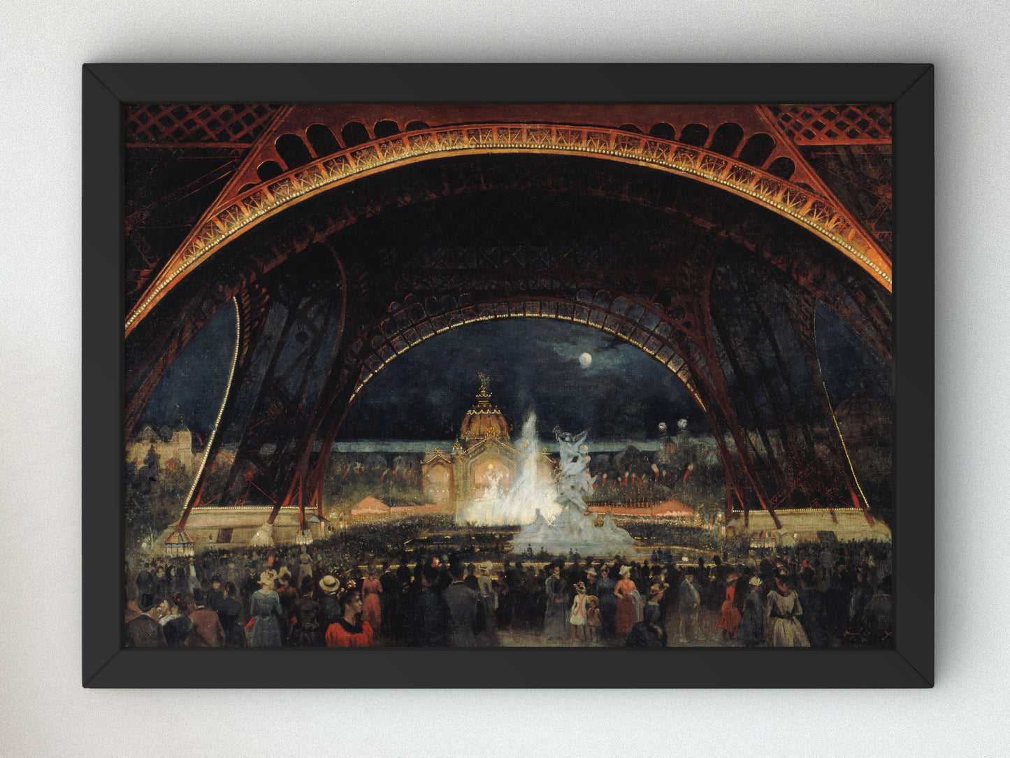 Night Festival at the Universal Exposition under the Eiffel Tower by George Roux 1889, Wall Art Print, Fine Art Reproduction, Museum Quality