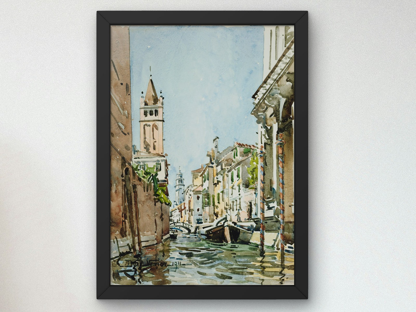 Rio di San Barnaba Venice by Edward Darley Boit 1911, Wall Art Print, Fine Art Reproduction, Museum Quality Decor, Poster