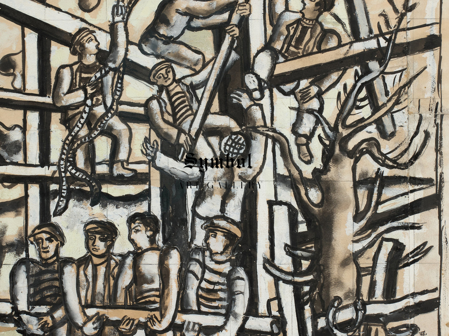 The Constructors with Bicycle by Fernand Léger 1950, Wall Art Print, Fine Art Reproduction, Museum Quality Decor, Poster