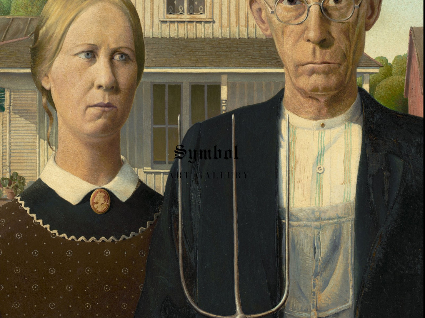 American Gothic by Grant Wood 1930, Wall Art Print, Fine Art Reproduction, Museum Quality Decor, Poster