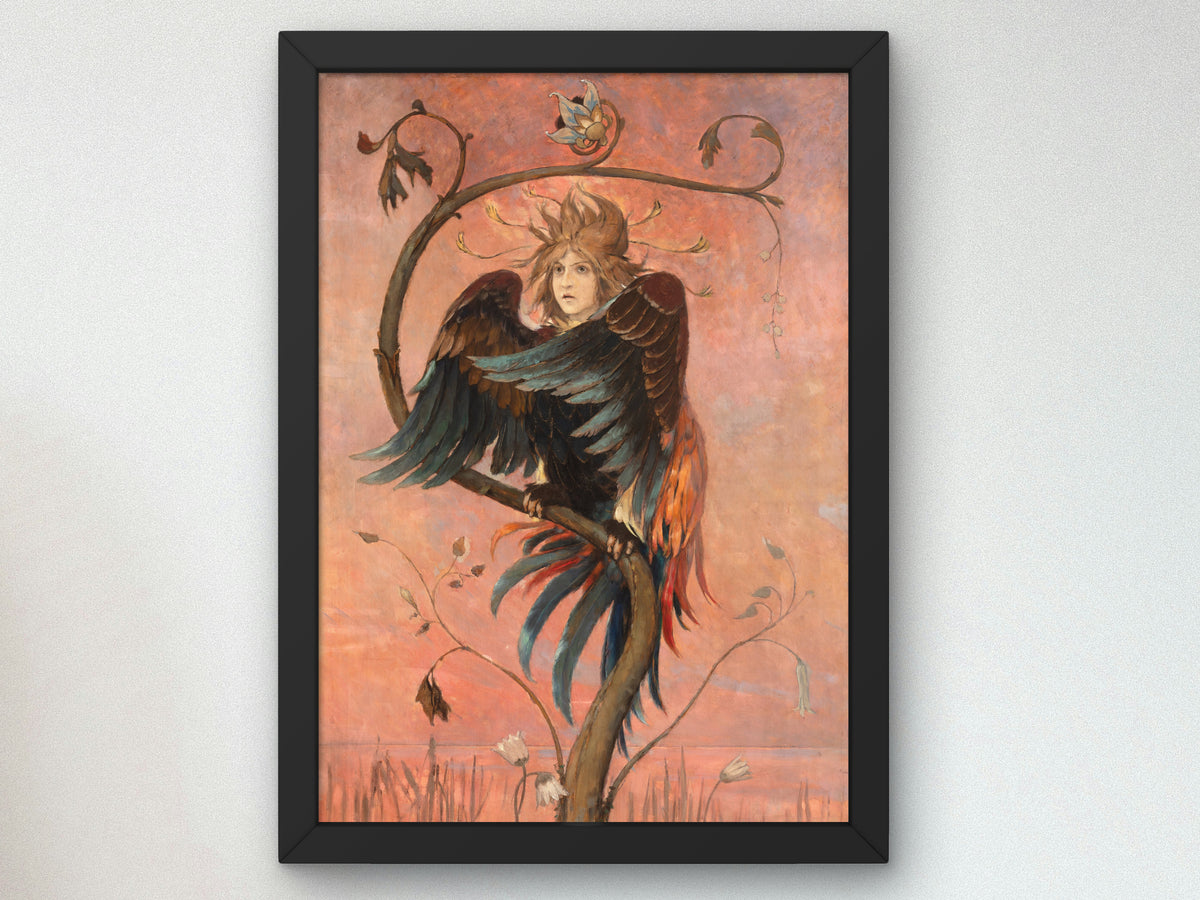 The Bird Gamayun by Viktor Vasnetsov 1898, Wall Art Print, Fine Art Reproduction, Museum Quality Decor, Poster