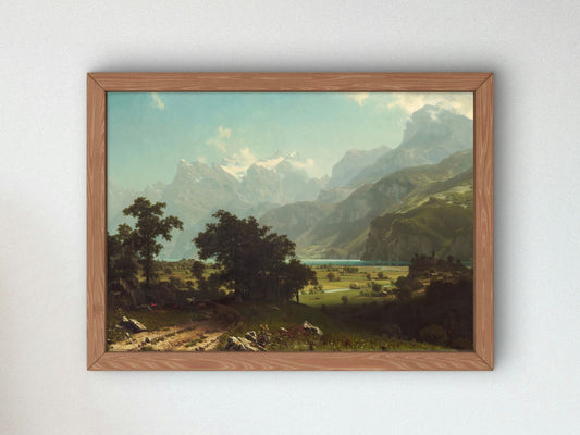 Lake Lucerne by Albert Bierstadt 1858, Wall Art Print, Fine Art Reproduction, Museum Quality Decor, Poster