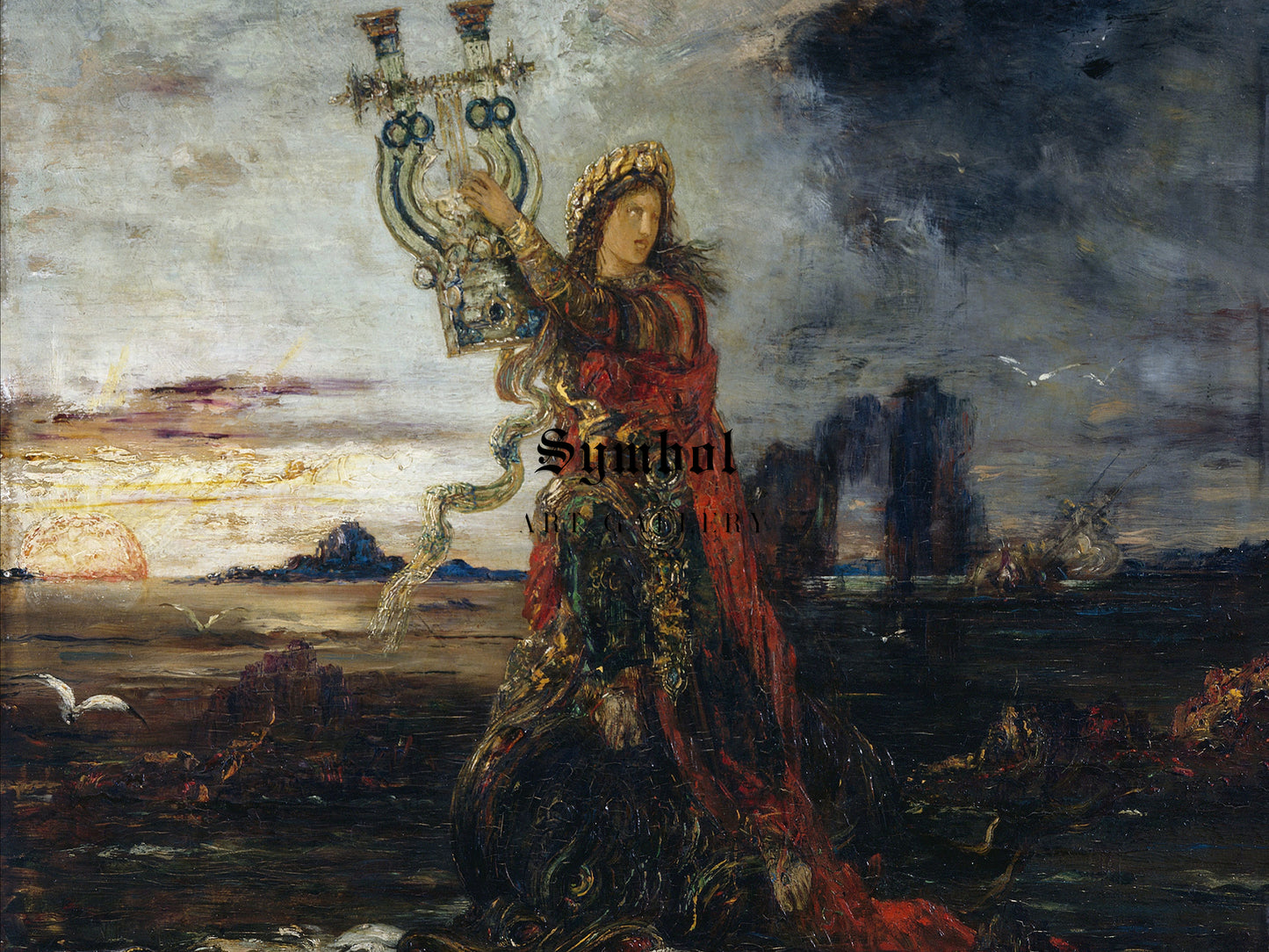 Arion by Gustave Moreau 1891, Wall Art Print, Fine Art Reproduction, Museum Quality Decor, Poster