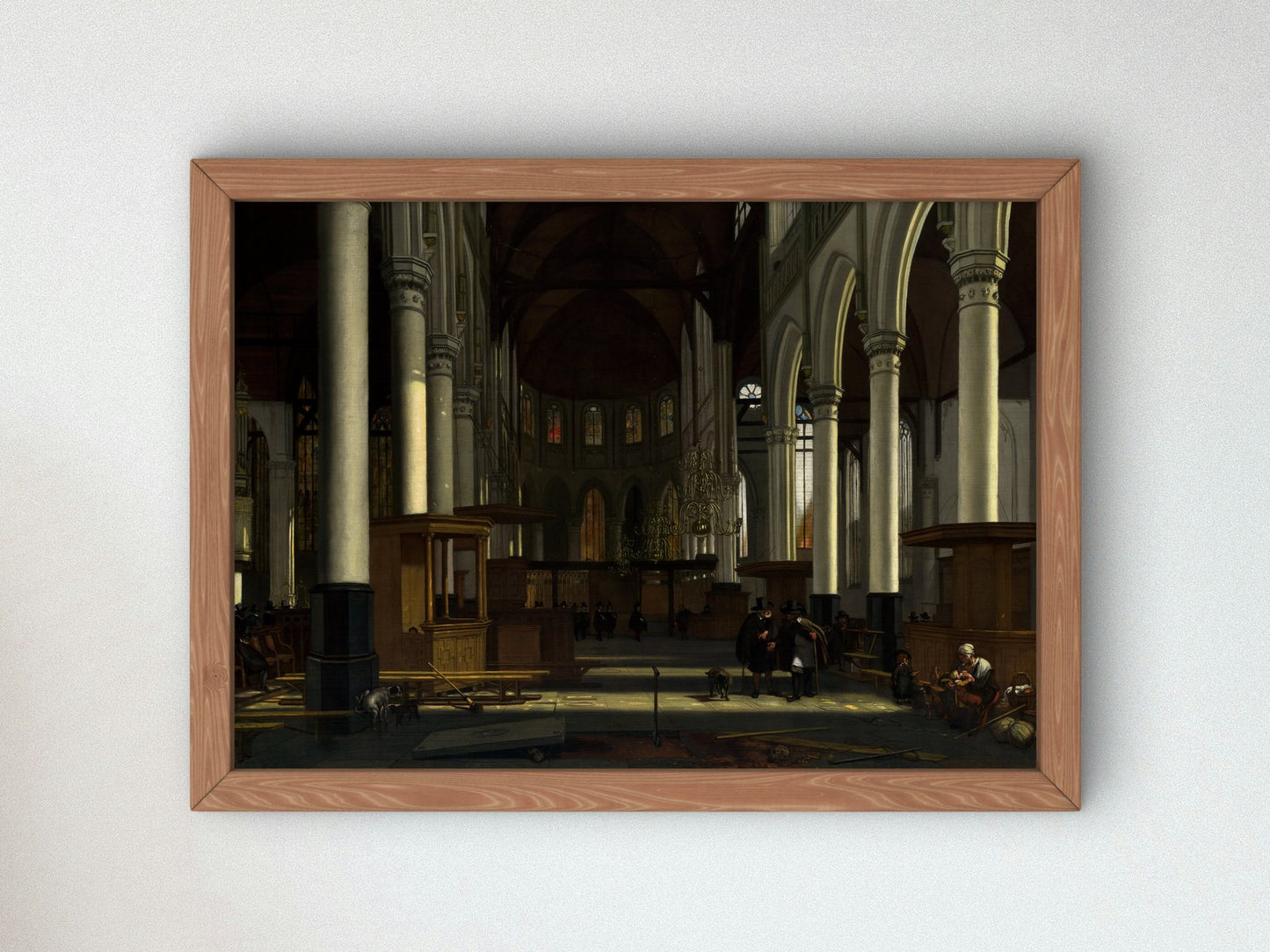 The Interior of the Oude Kerk Amsterdam by Emanuel de Witte 1660, Wall Art Print, Fine Art Reproduction, Museum Quality Decor, Poster