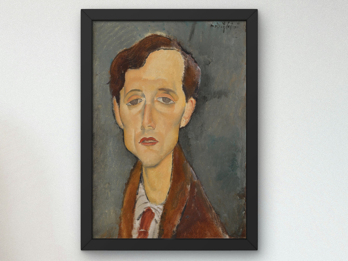 Portrait of Frans Hellens by Amedeo Modigliani 1918, Wall Art Print, Fine Art Reproduction, Museum Quality Decor, Poster
