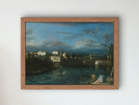 Vaprio d'Adda by Bernardo Bellotto 1744, Wall Art Print, Fine Art Reproduction, Museum Quality Decor, Poster