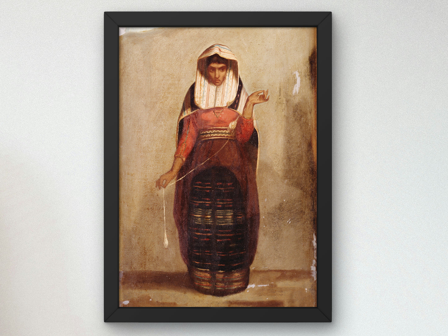 The Spinner by Francisco Laso 1849, Wall Art Print, Fine Art Reproduction, Museum Quality Decor, Poster