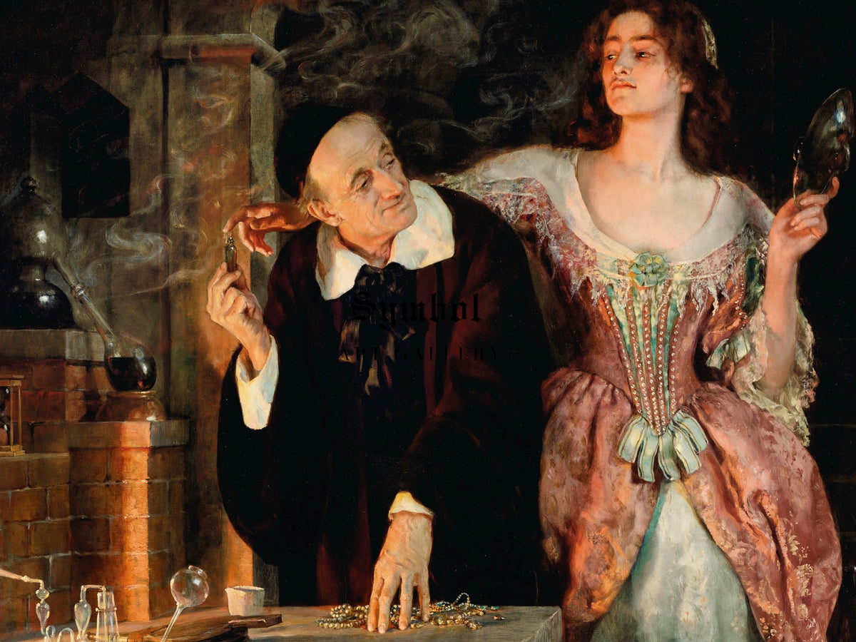 The Laboratory by John Collier 1895, Wall Art Print, Fine Art Reproduction, Museum Quality Decor, Poster