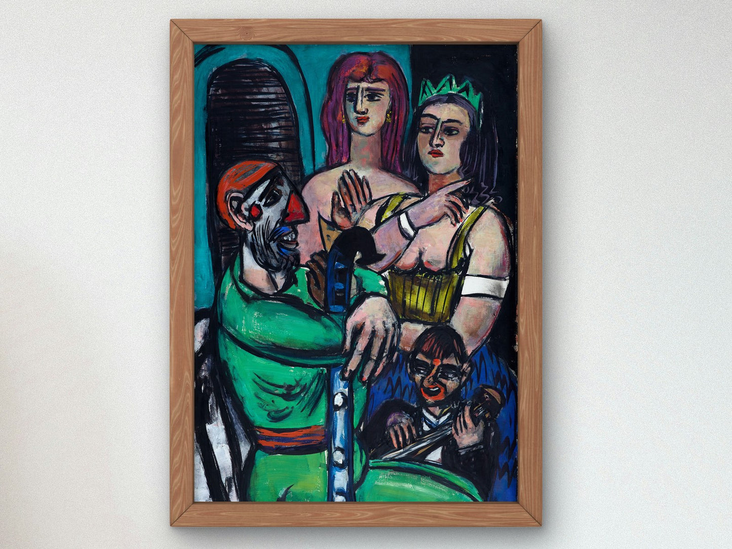 Clown with Women and Young Clown by Max Beckmann 1950, Wall Art Print, Fine Art Reproduction, Museum Quality Decor, Poster