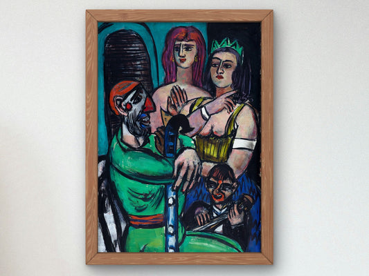 Clown with Women and Young Clown by Max Beckmann 1950, Wall Art Print, Fine Art Reproduction, Museum Quality Decor, Poster