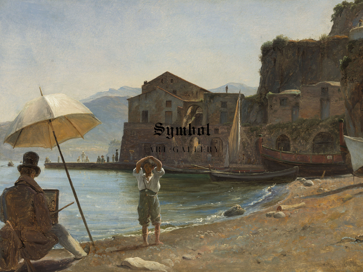 The Painter and the Boy by Thomas Fearnley 1834, Wall Art Print, Fine Art Reproduction, Museum Quality Decor, Poster