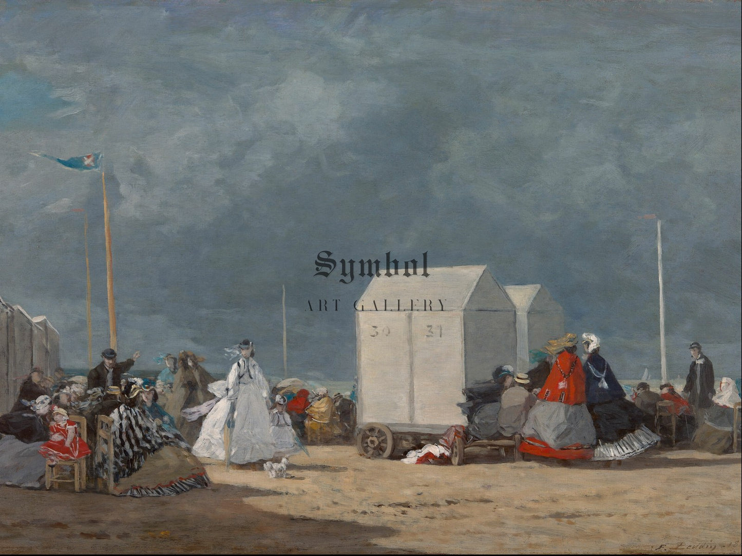 Approaching Storm by Eugène Louis Boudin 1864, Wall Art Print, Fine Art Reproduction, Museum Quality Decor, Poster