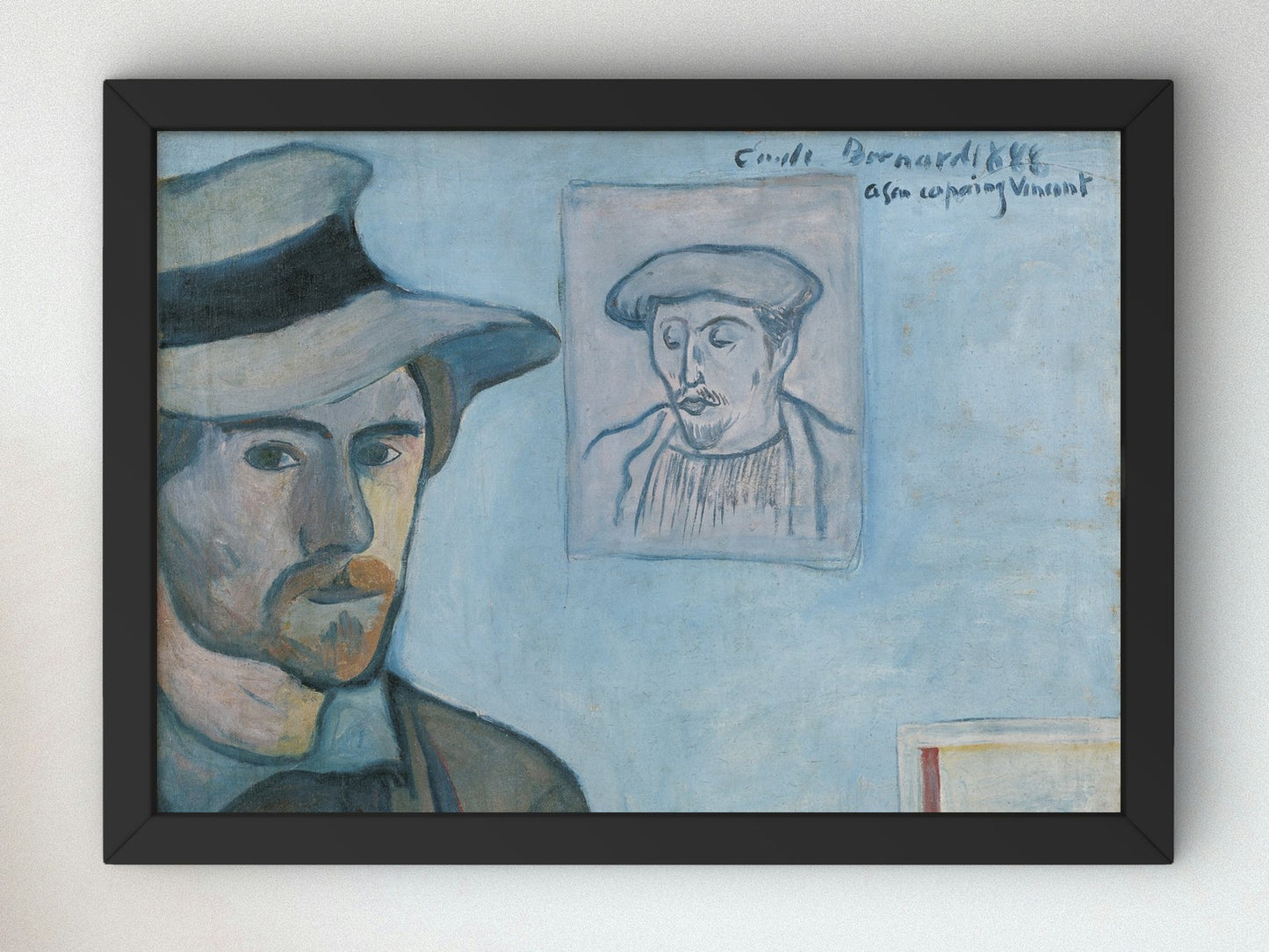 Self Portrait with Portrait of Gauguin by Émile Bernard 1888, Wall Art Print, Fine Art Reproduction, Museum Quality Decor, Poster