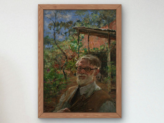 Self Portrait Outdoors by Eliseu Visconti 1943, Wall Art Print, Fine Art Reproduction, Museum Quality Decor, Poster
