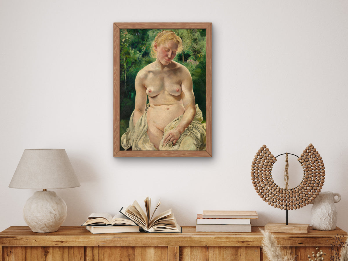 Timidity by Léon Frédéric 1896, Wall Art Print, Fine Art Reproduction, Museum Quality Decor, Poster