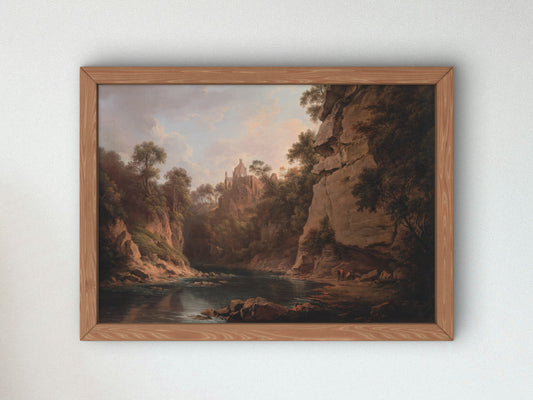 Hawthornden Castle near Edinburgh by Alexander Nasmyth 1820, Wall Art Print, Fine Art Reproduction, Museum Quality Decor, Poster