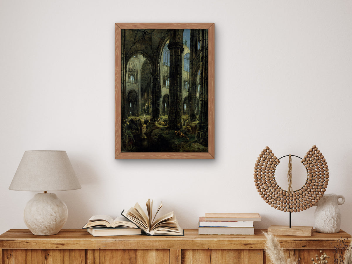 Gothic Church Ruins by Carl Blechen, Wall Art Print, Fine Art Reproduction, Museum Quality Decor, Poster